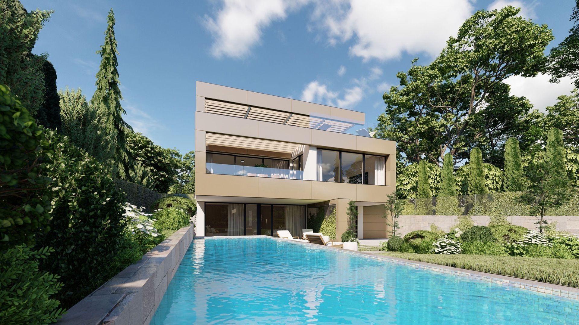 Moderne Villa mit Pool und großzügiger Terrasse