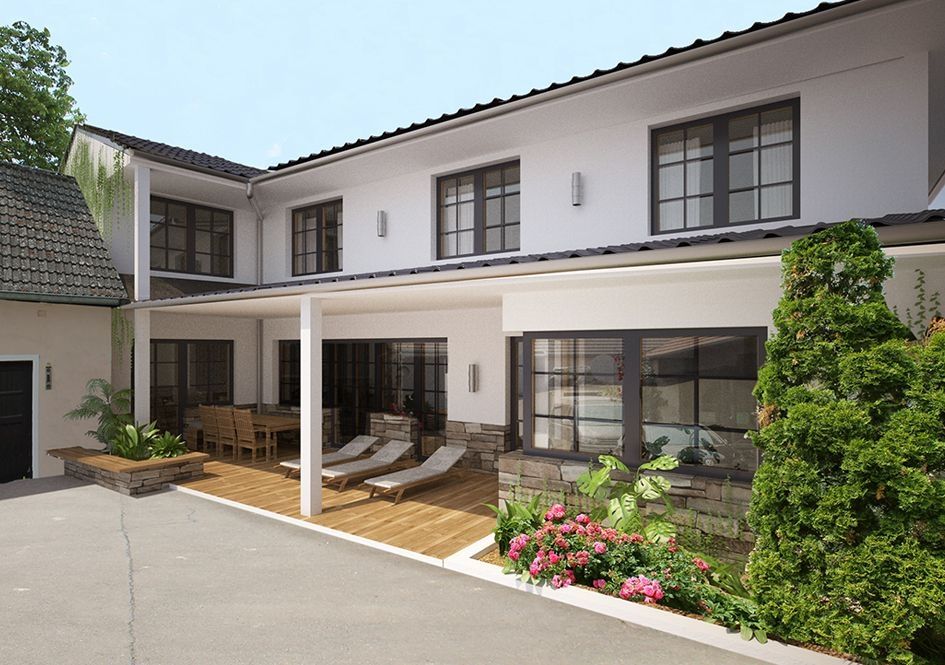 Klassisches Einfamilienhaus mit überdachter Terrasse