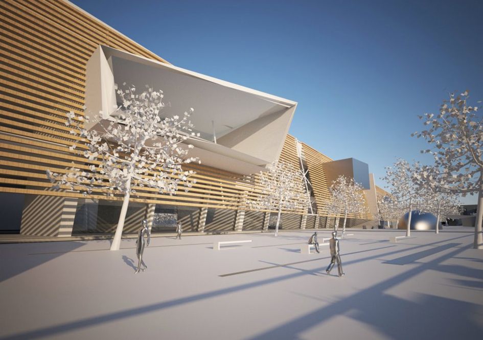 Mall, Park und Bus Station